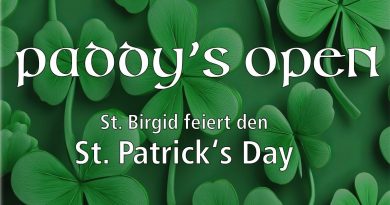 Paddy’s open am 20.3. !